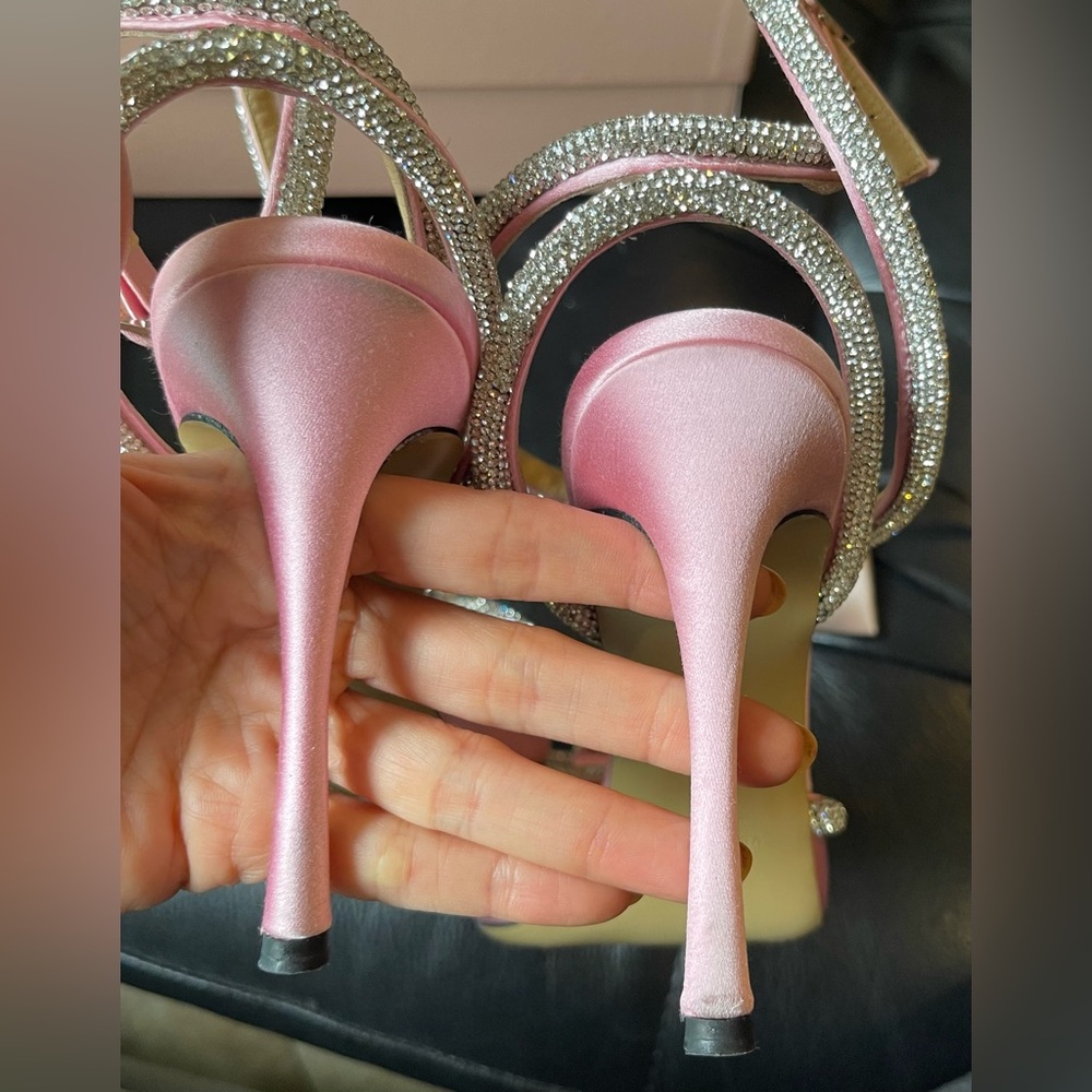 MACH & MACH Double Bow Crystal-Embellished Satin Pumps - Picture 5 of 5